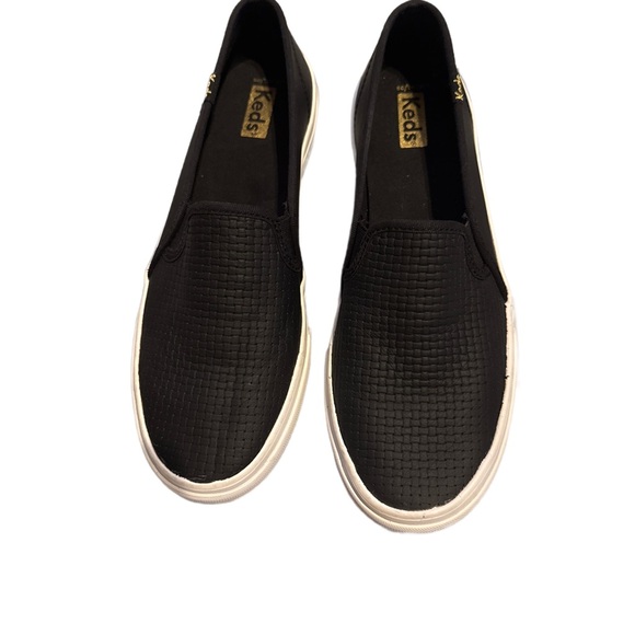 Keds Shoes - Keds Double Decker Women's Black Textured Slip-On Sneakers
